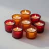 Candele tradiționale din sticlă cu flacără caldă