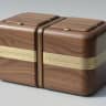 Urnă duală din nuc, pentru doi, cu două compartimente