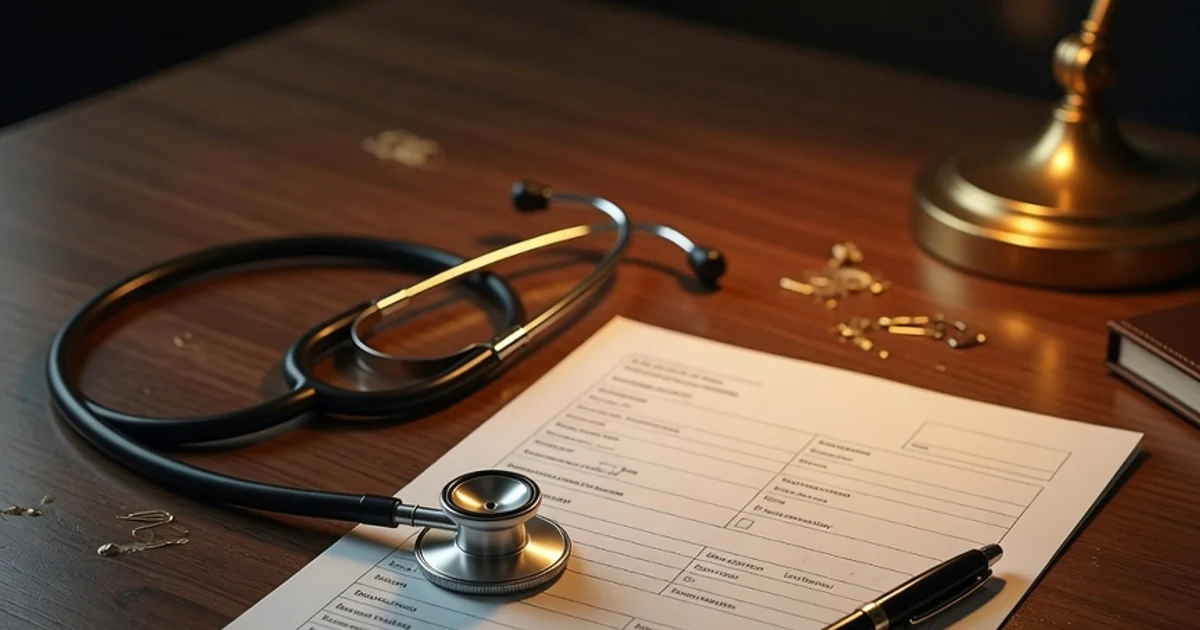Stetoscop lângă un formular medical pe biroul medicului