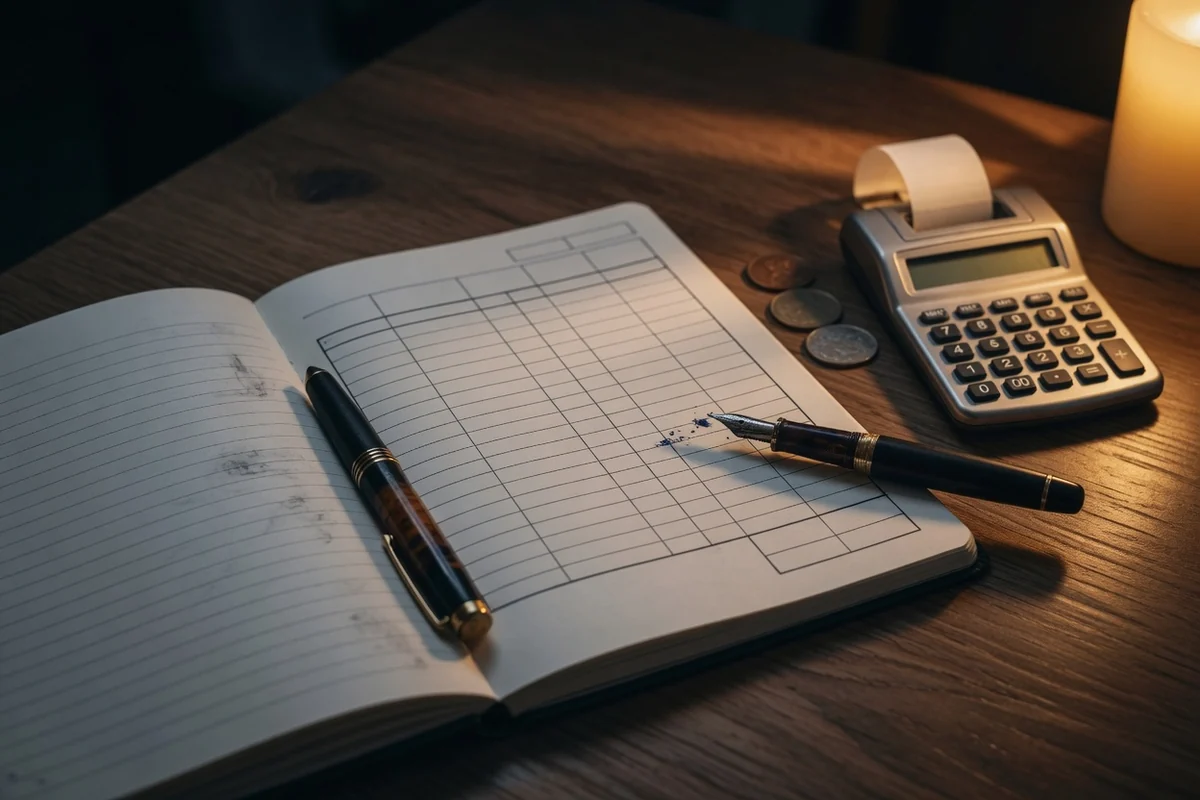 Caiet cu grilă de buget și calculator — estimarea costurilor, pas cu pas